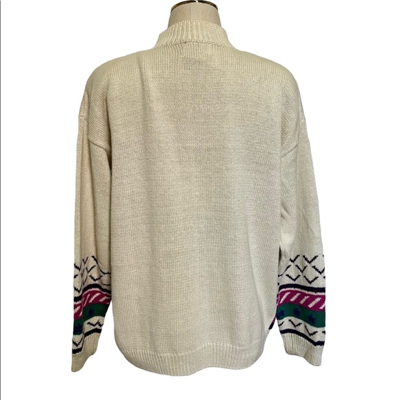 80s Vintage Cottagecore Apple Orchard Horse Cardigan - Picture 6 of 14